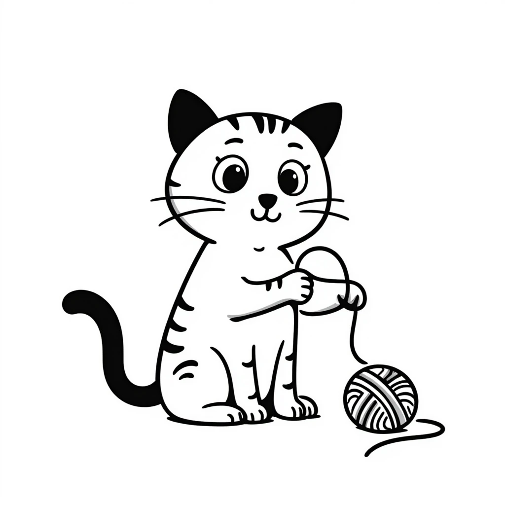 cute cat, playful and friendly hand drawn doodle emoji
