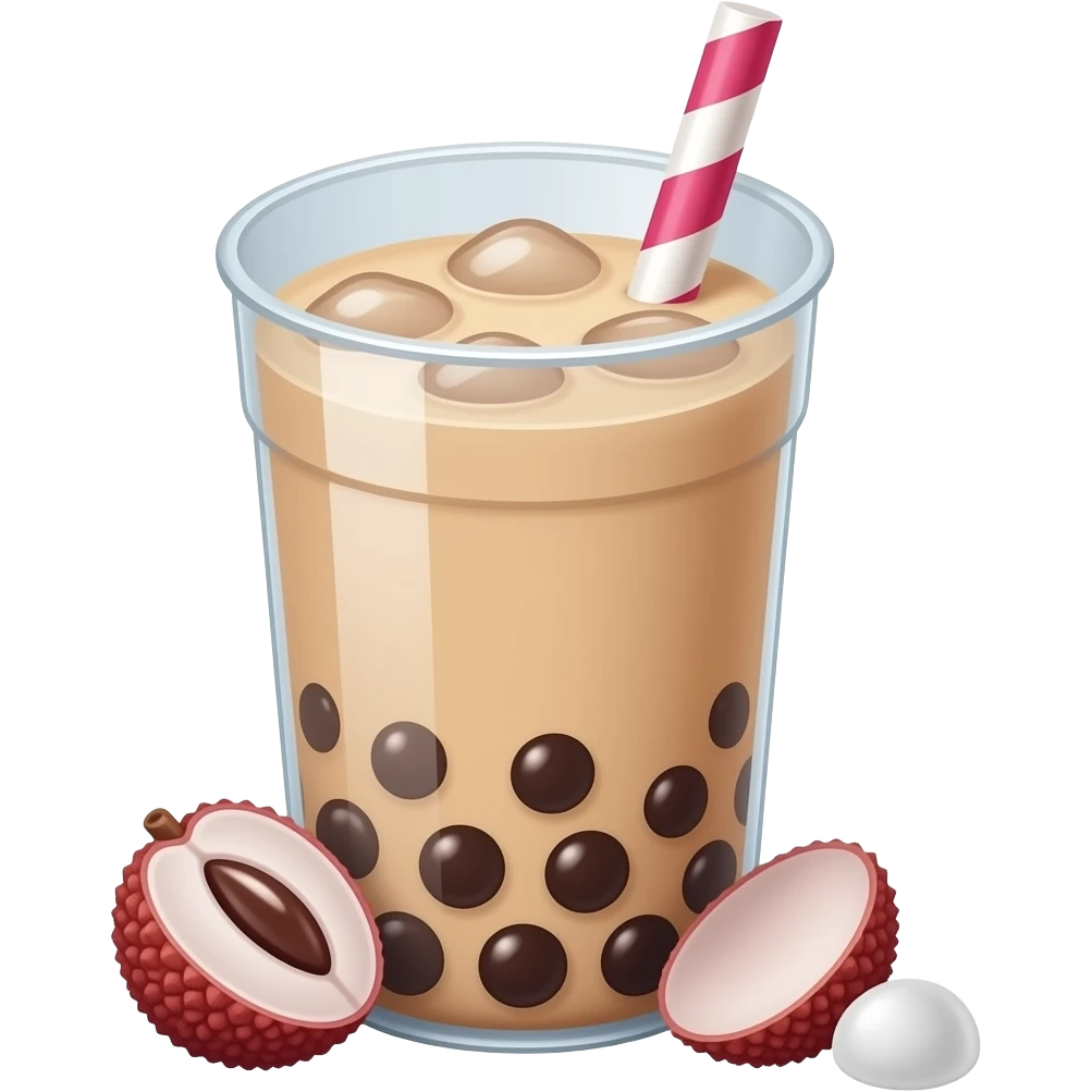 Lychee bubble tea emoji