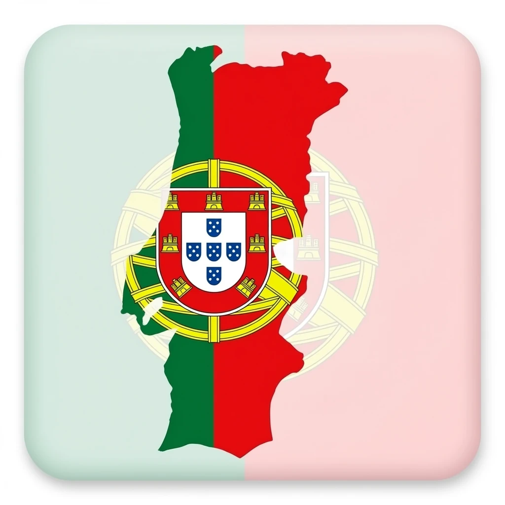 map of Portugal in the colors of the Portuguese flag emoji