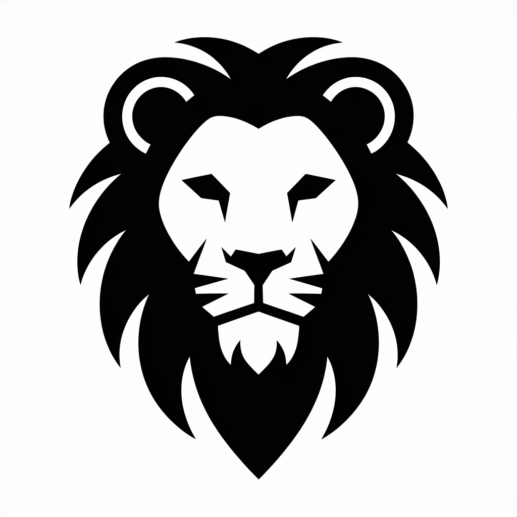 Lion selfie icon black silhouette emoji