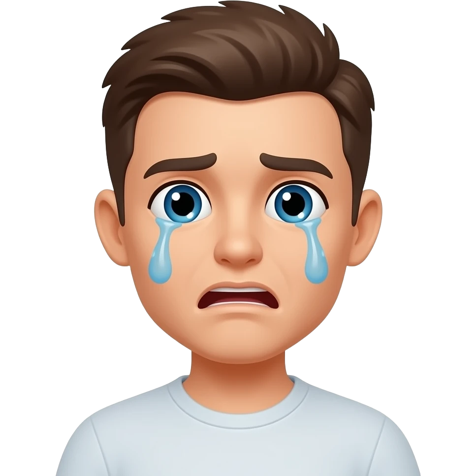 Shock sad emoji with crying eyes emoji