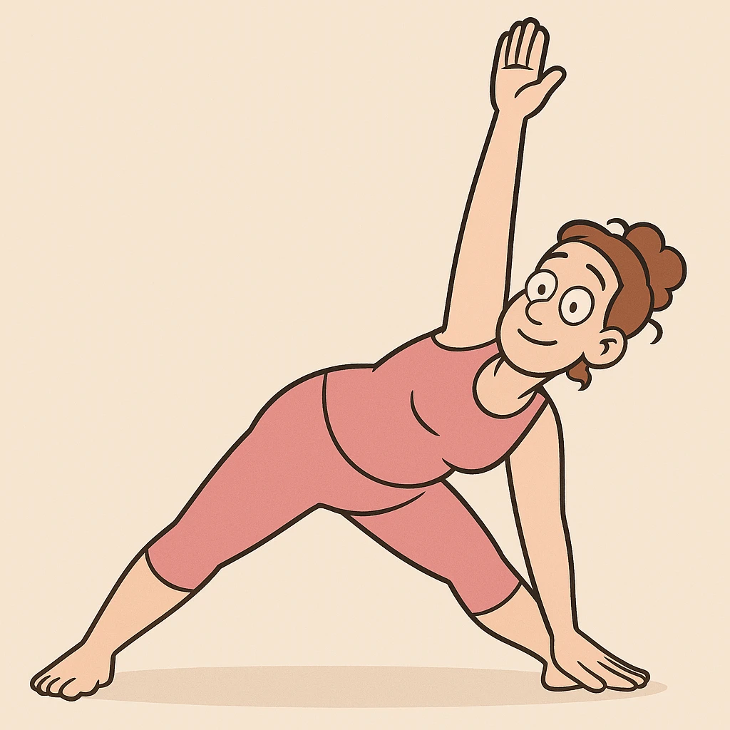 person in a pink athletic outfit doing a yoga pose, relaxed expression, clean background emoji