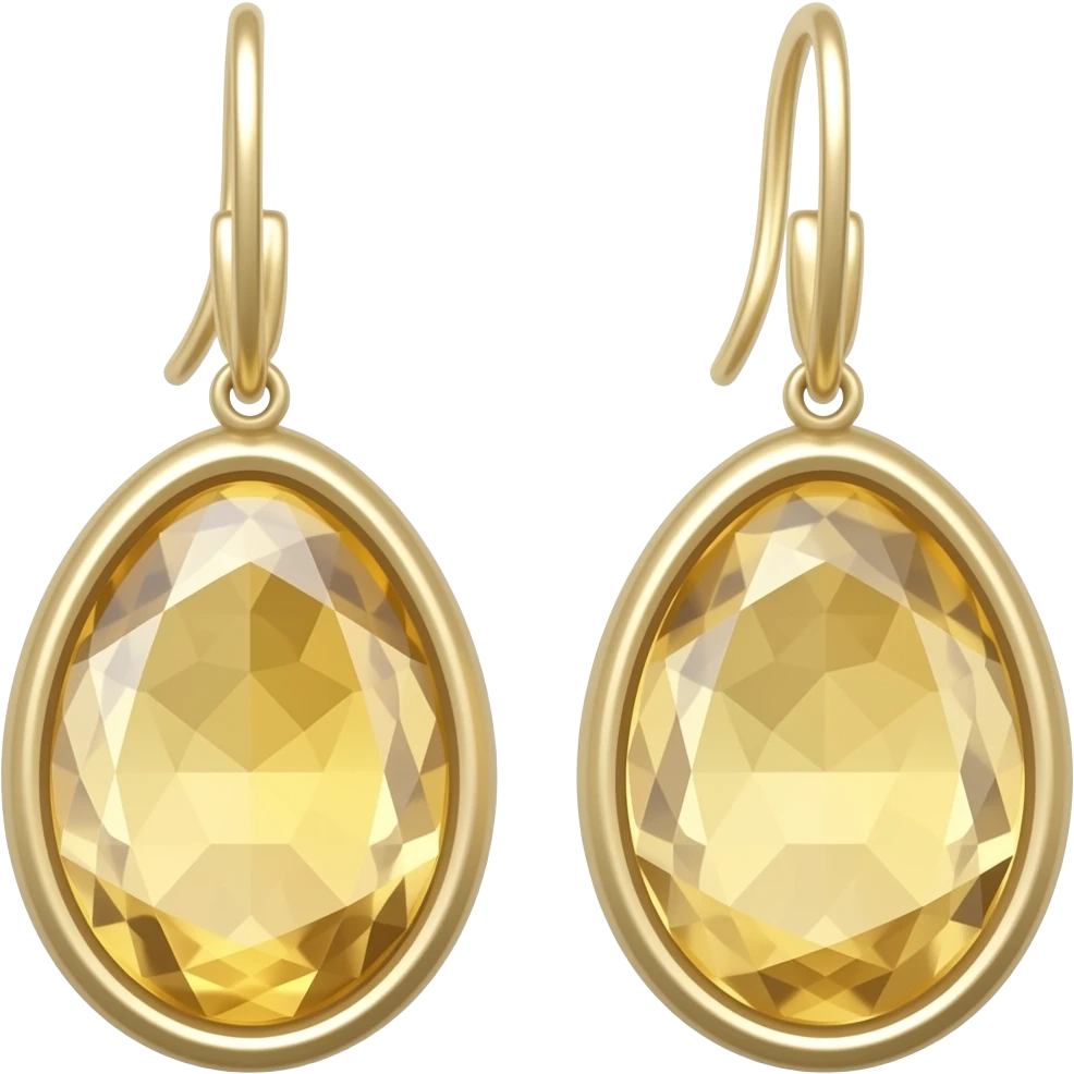 shiny gold stones ear rings emoji