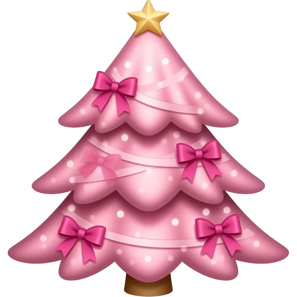 pink Christmas tree with pink bows emoji