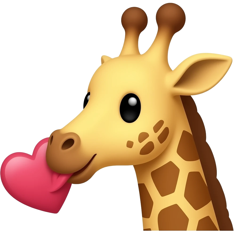 Einfacher Giraffenkopf der küsse zuwirft emoji