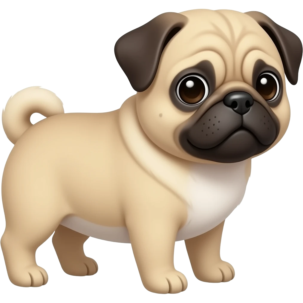 Pug kawaii a la derecha emoji