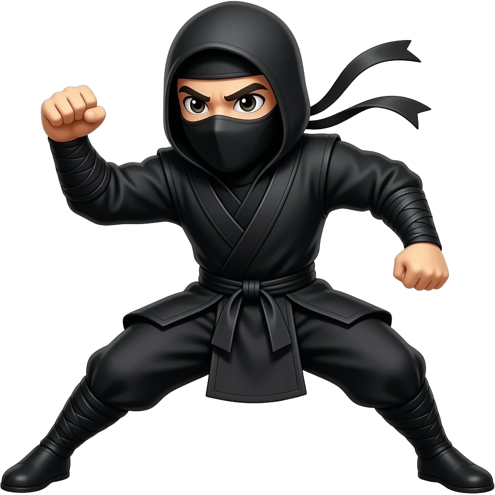 masked ninja in action pose emoji