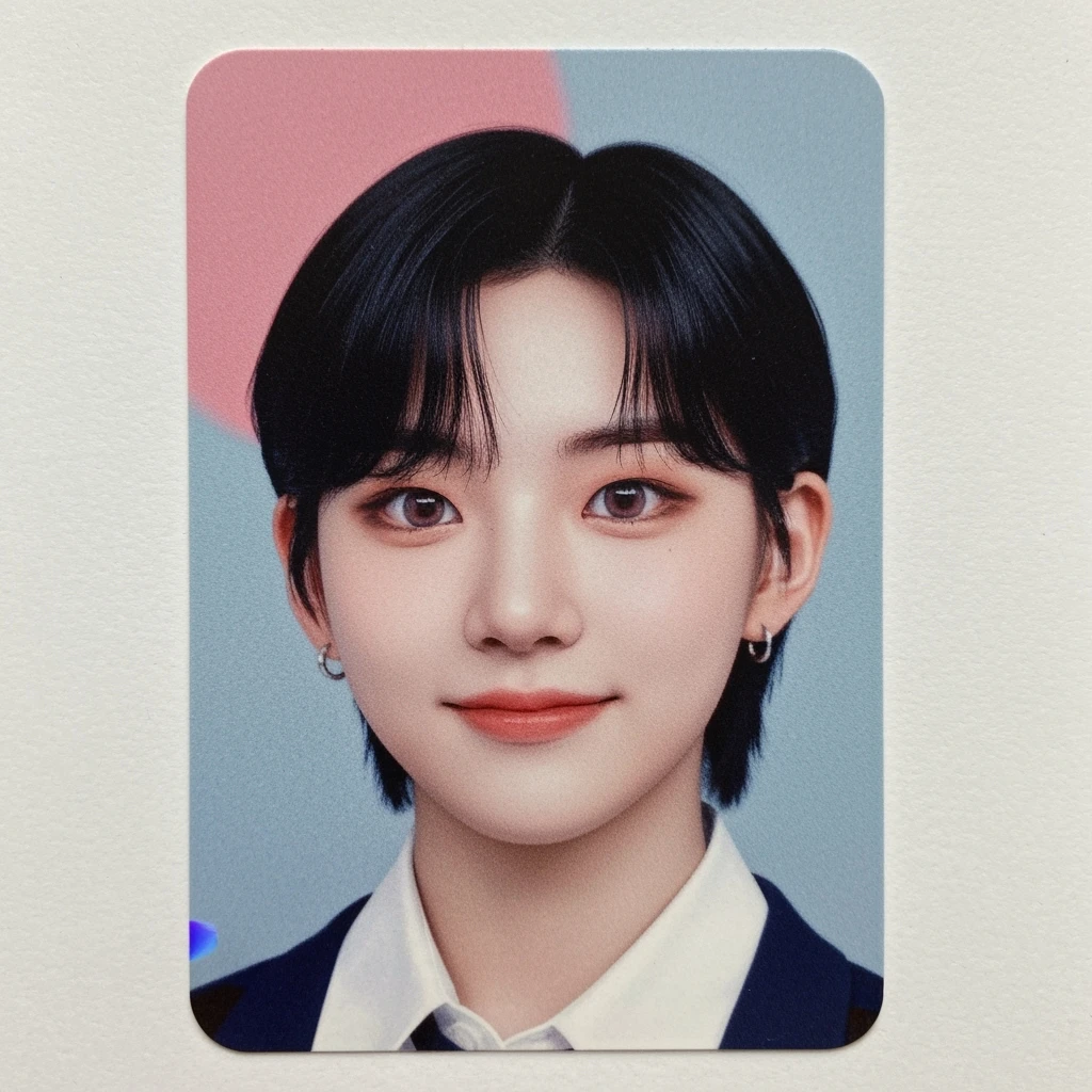 kpop photocard, cute, expressive, minimal emoji