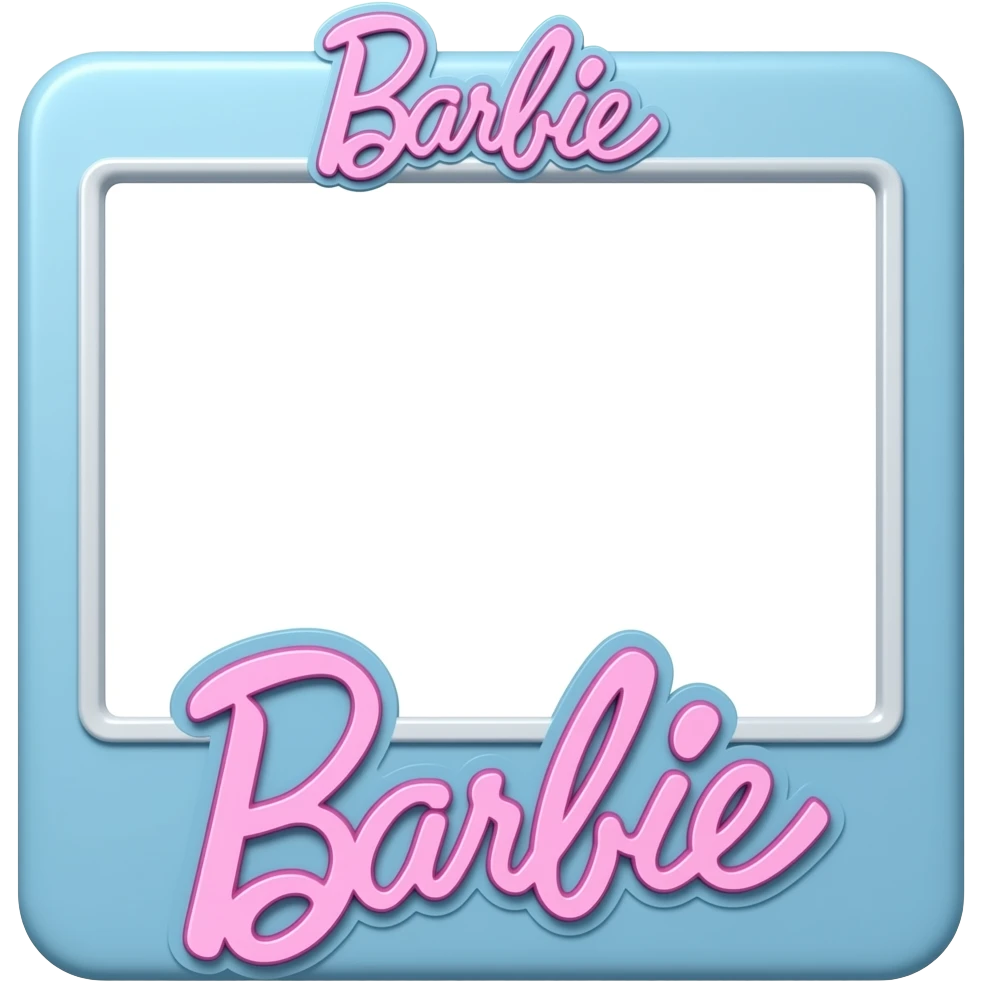 blue pink  Photo booth frame , transparent background inspired by barbie colour pallete emoji