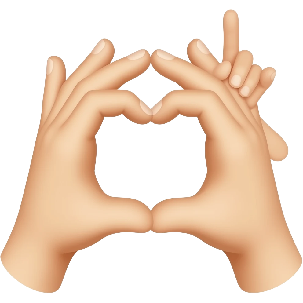 Hands shaping in heart shape  make all fingers joined in heart shape emoji