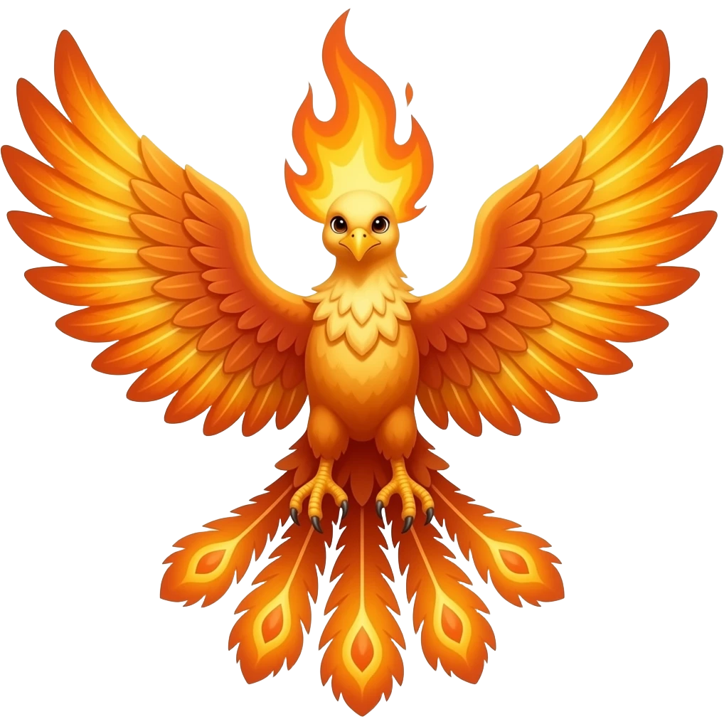 excited phoenix wings spread flames burst emoji
