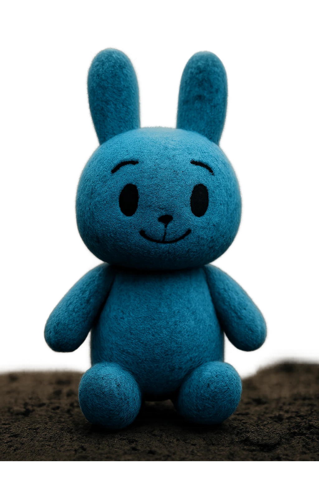 Extract the blue bunny plushie exactly as it appears in the original image, preserving all original details, colors, and face, with a transparent background. emoji