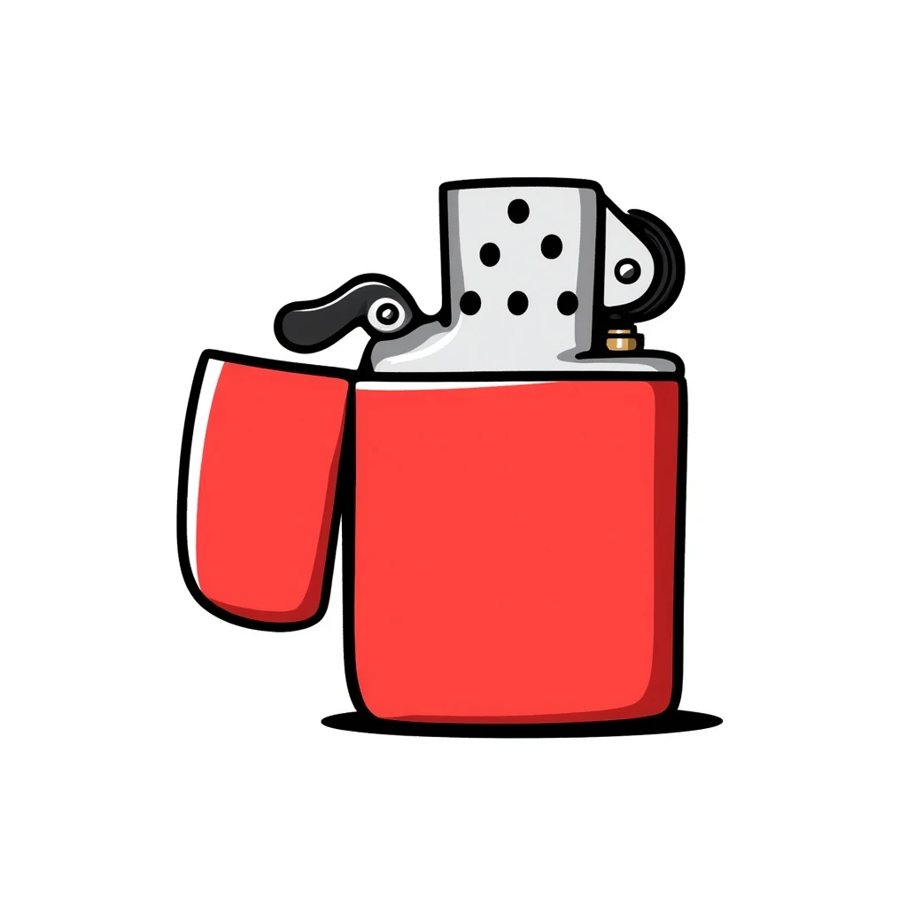 Zippo Lighter, red emoji