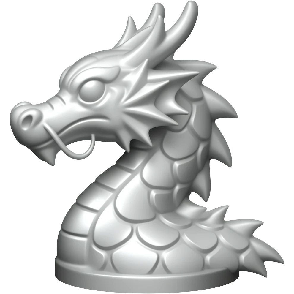 silver dragon shape pawn emoji