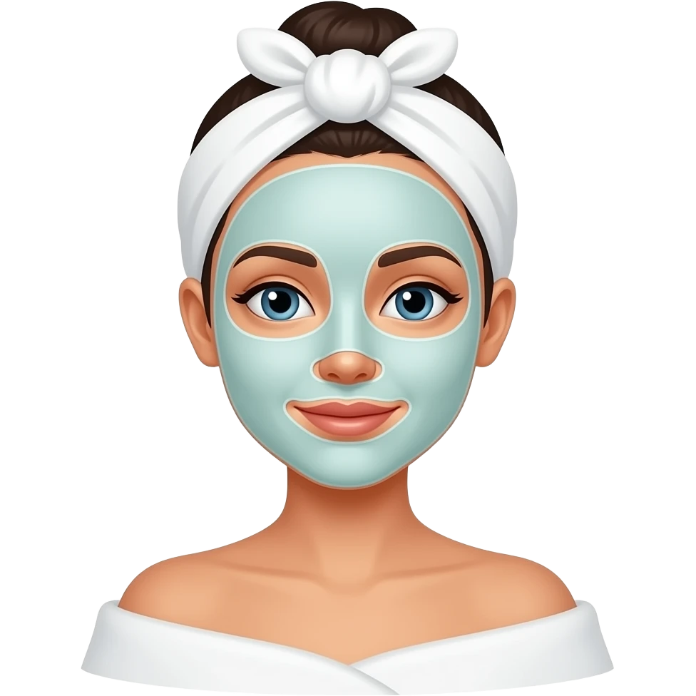 woman with face sheet mask spa beauty relax emoji