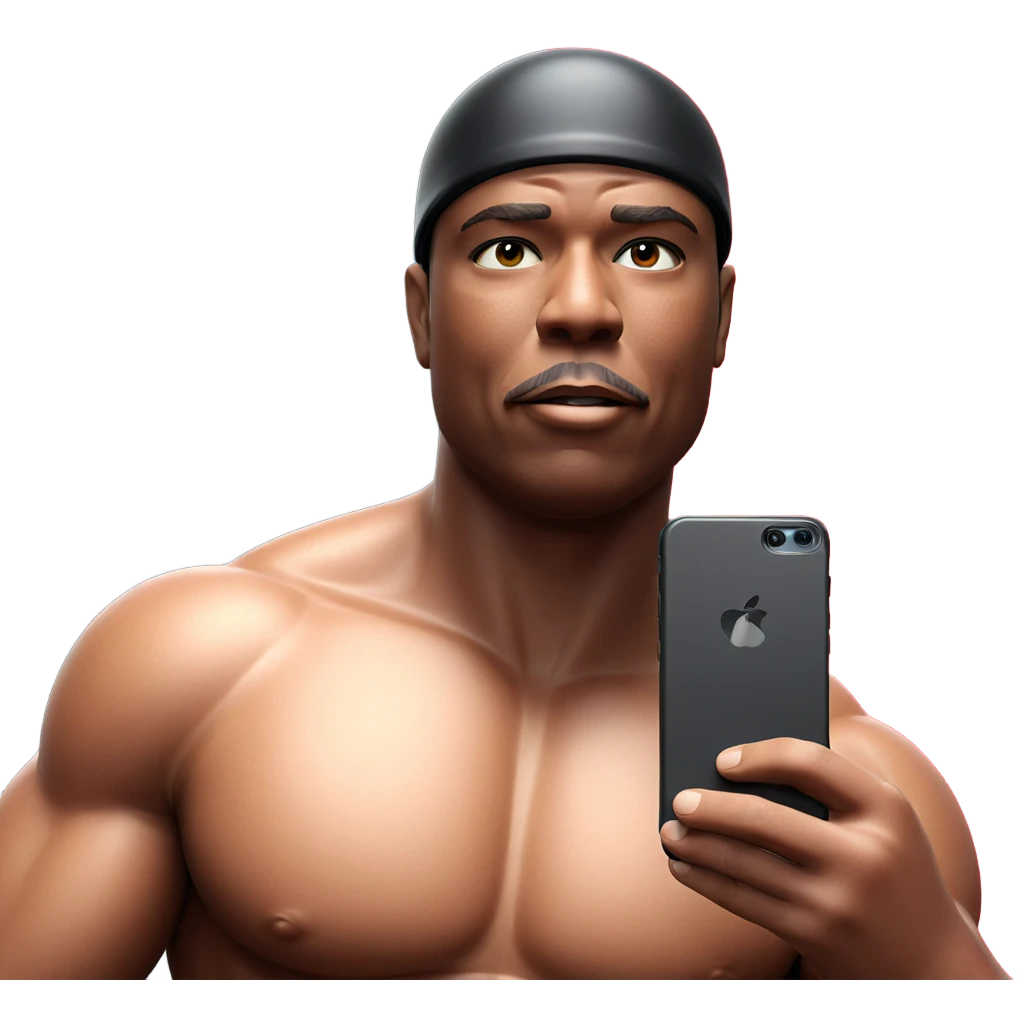 manly selfie with helmet emoji