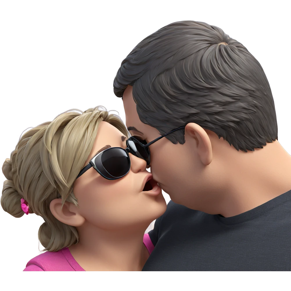romantic kiss with sunglasses emoji