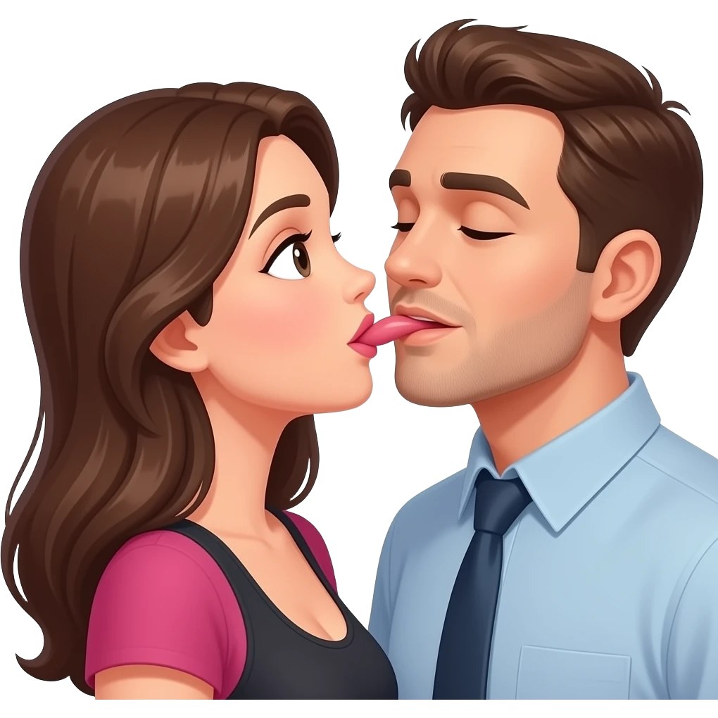 Femme qui fait une fellation à un homme emoji