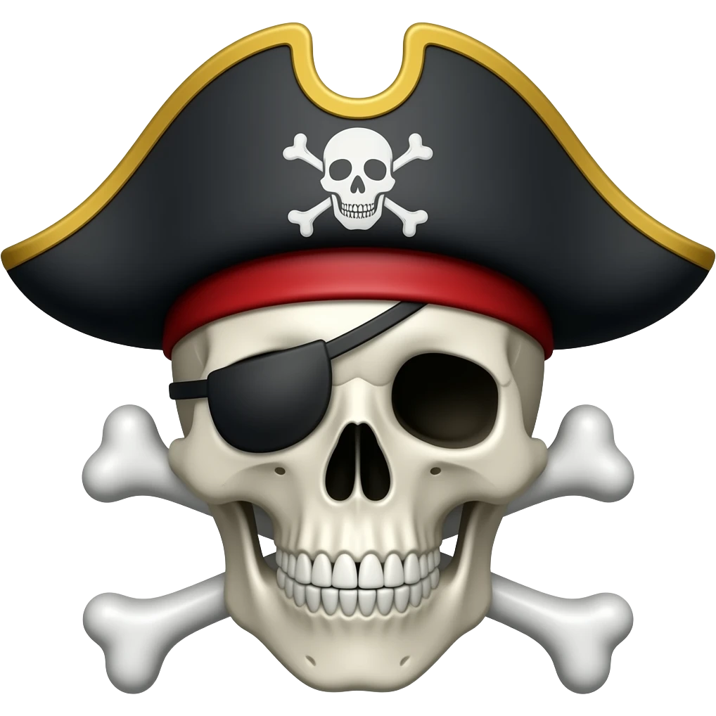 Skull secret pirate emoji