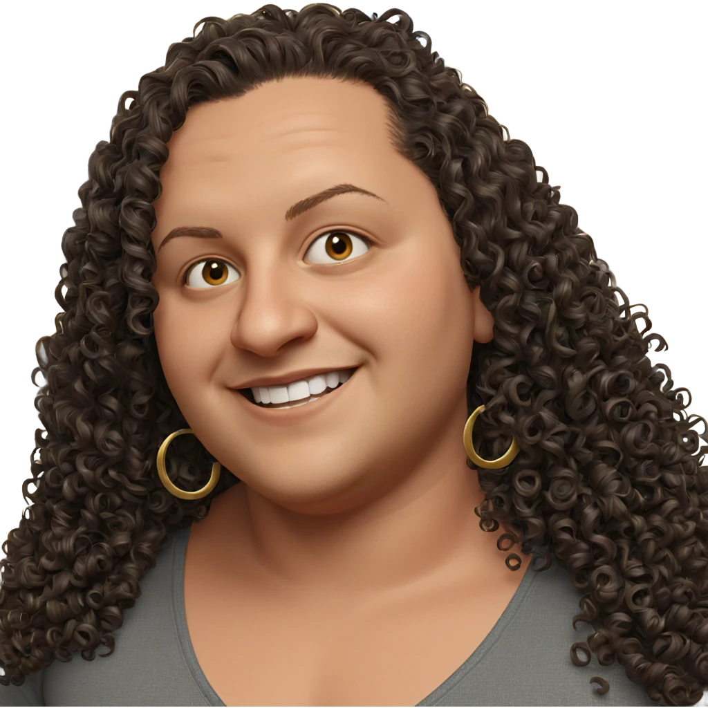 smiling solo with curly hair emoji