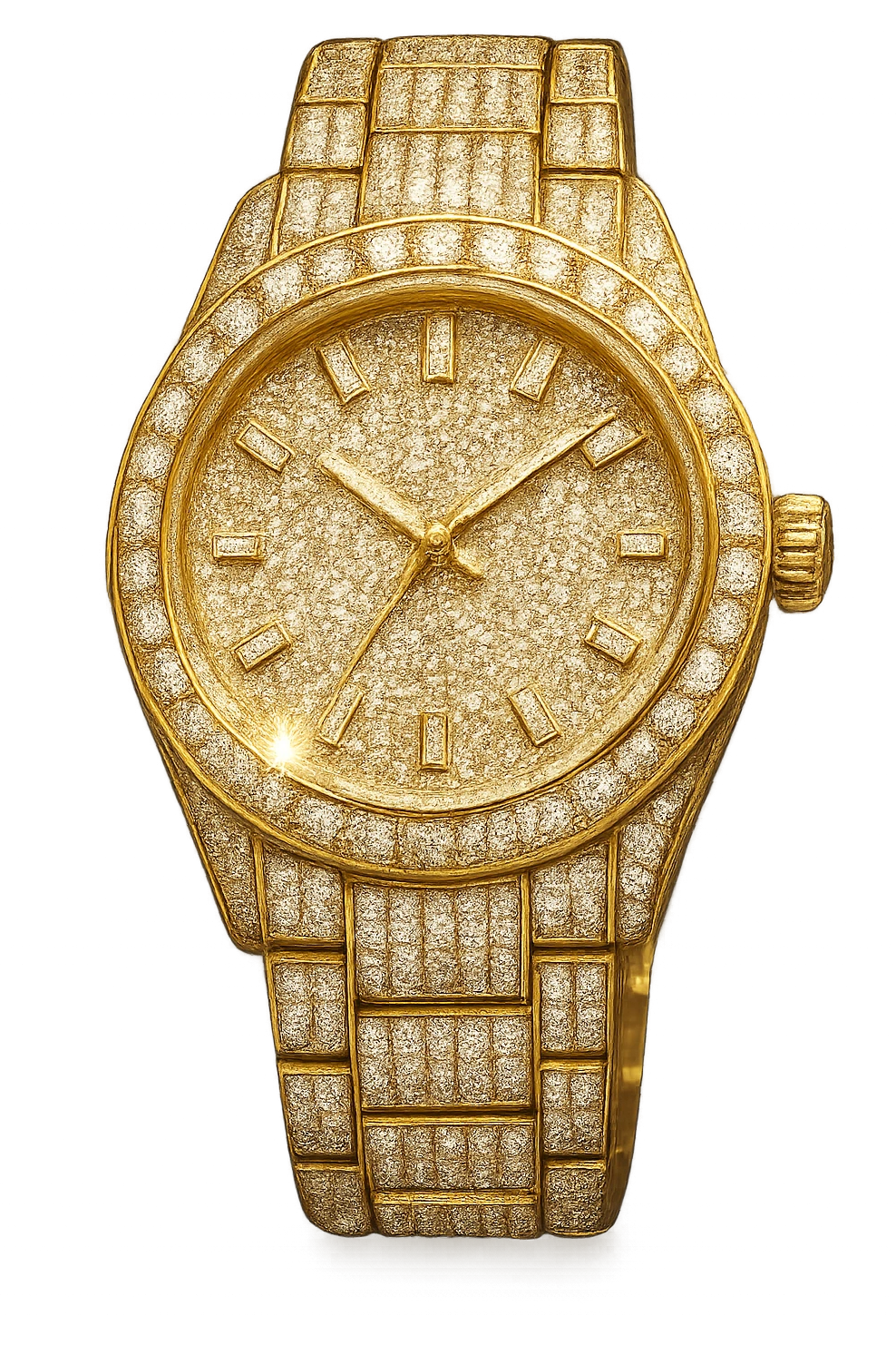sparkling watch, luxurious and bold emoji