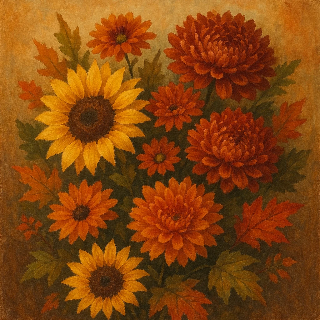autumn flowers emoji