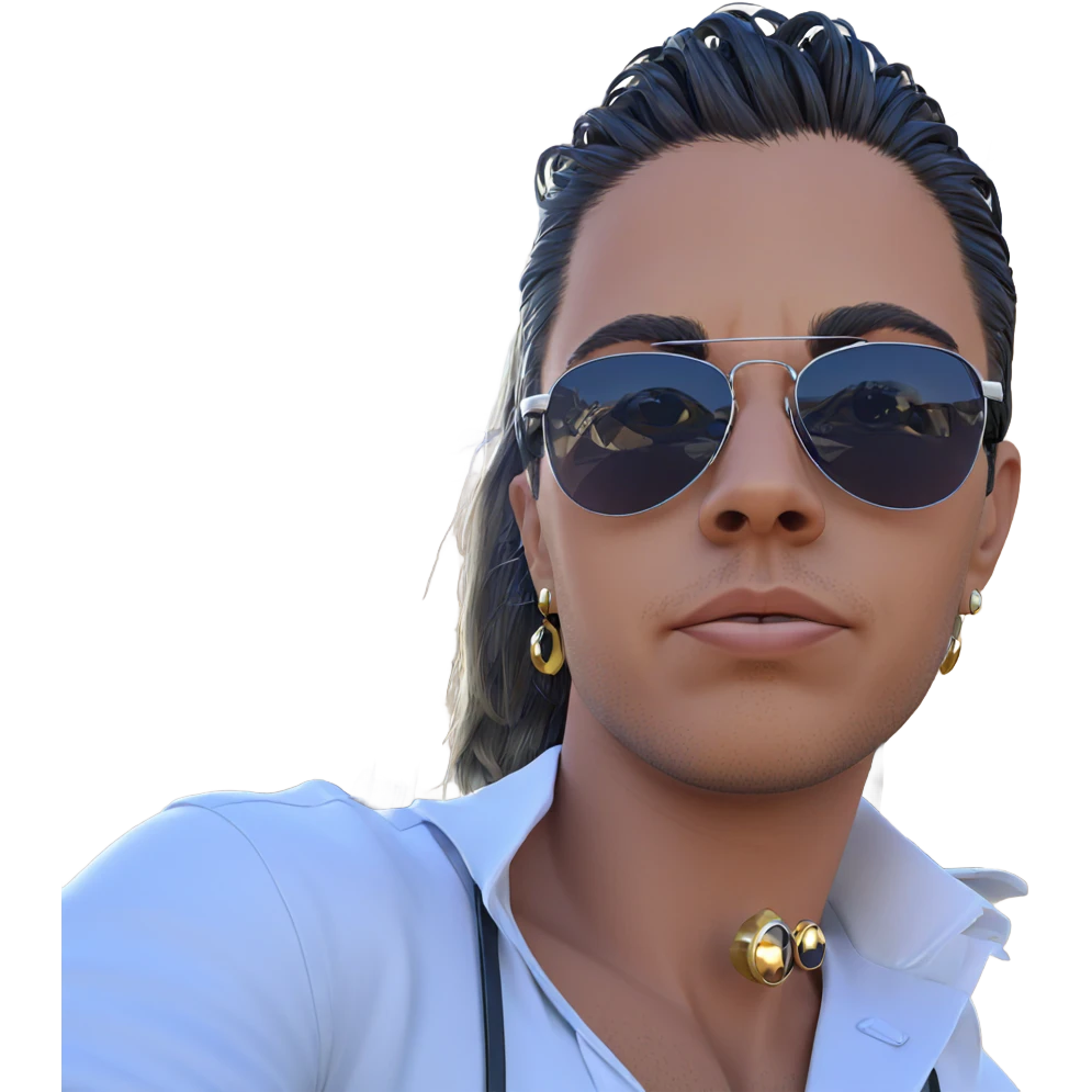 stylish male with sunglasses and earrings emoji
