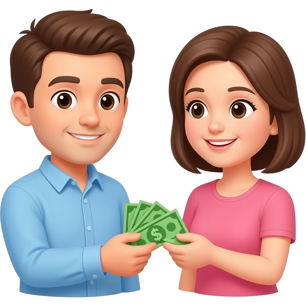 Two person dealing money each other emoji