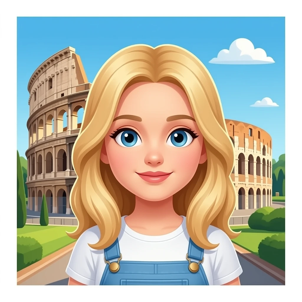 Una bambina bionda davanti il Colosseo emoji