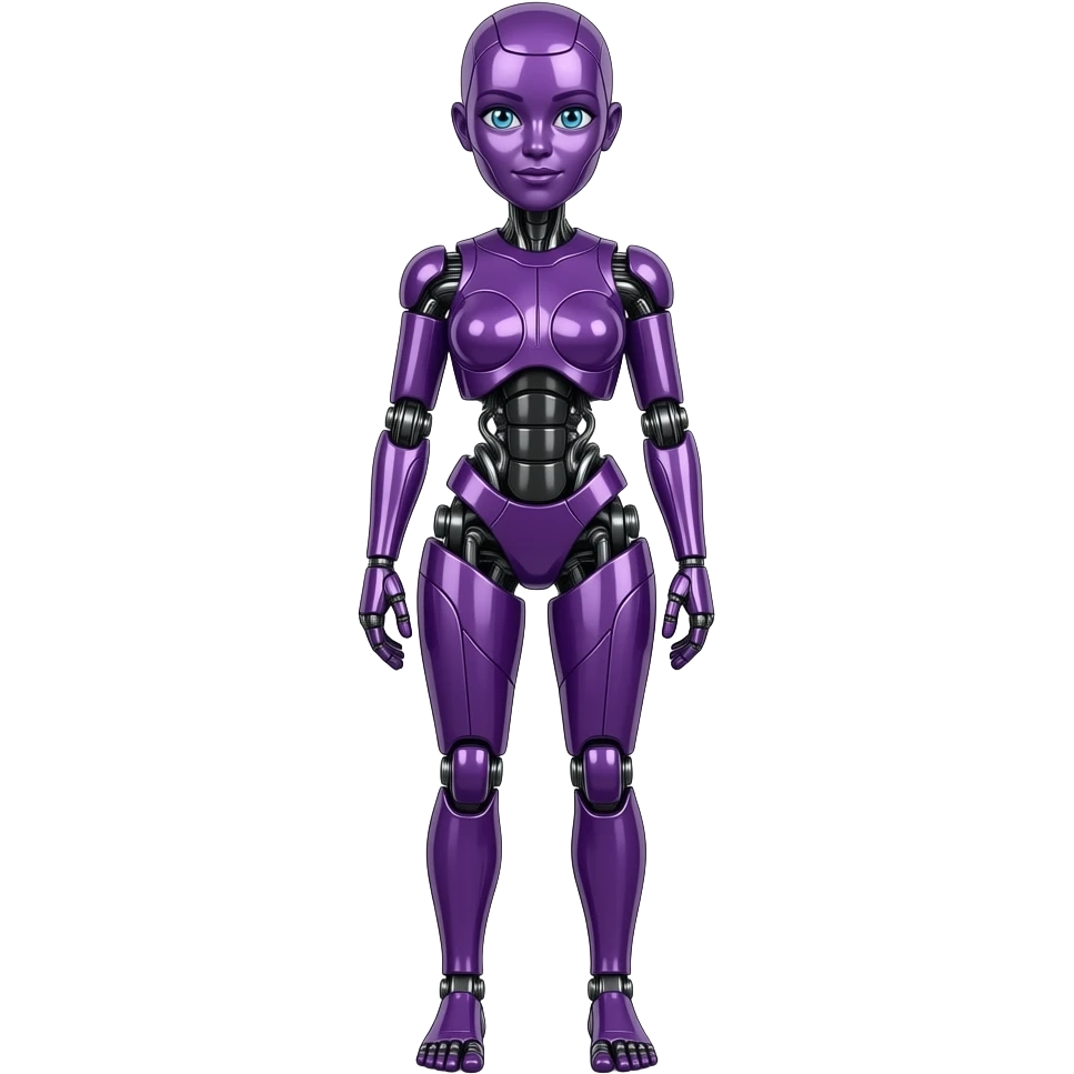Girl purple robot emoji