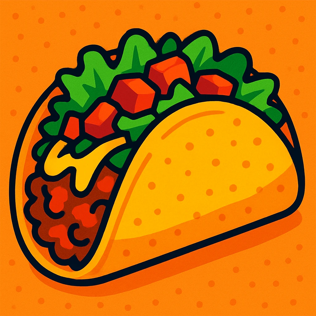 taco, vibrant cartoon style emoji