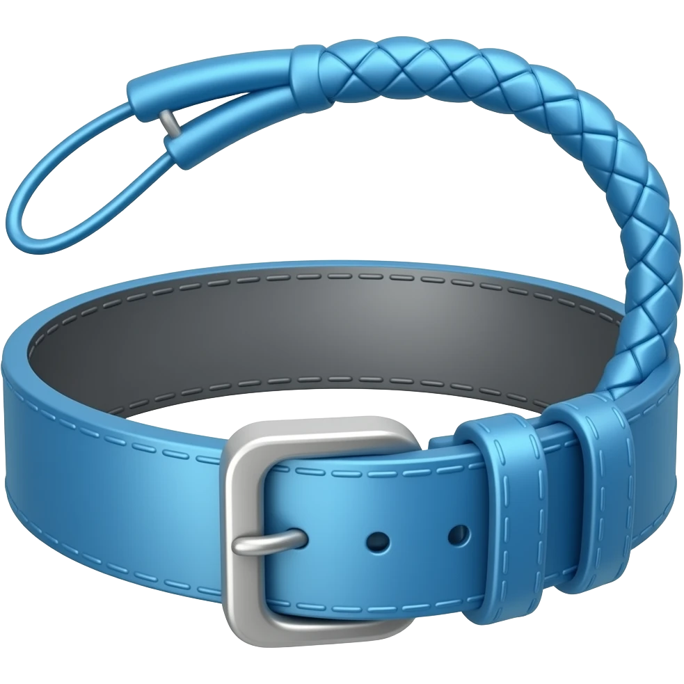 Fait un emoji d’une ceinture bleue en guise de fouet emoji