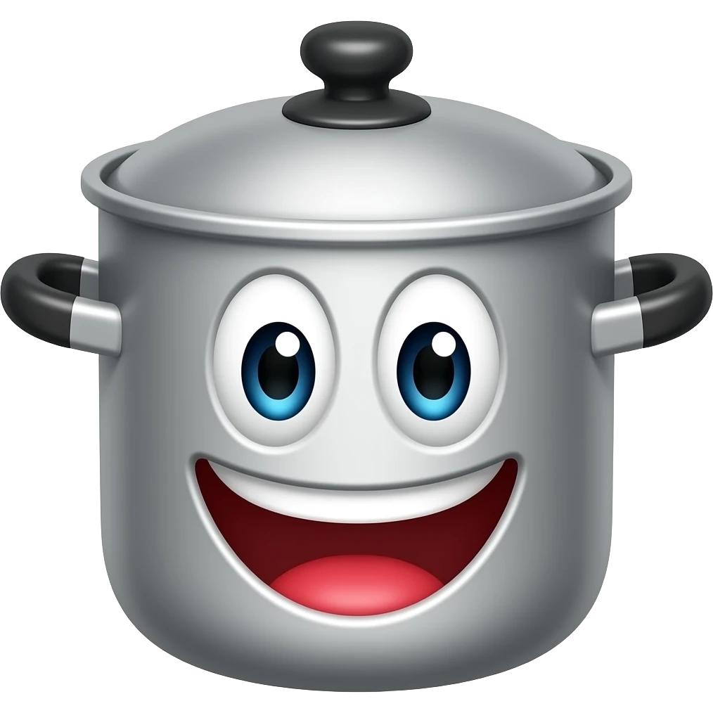 Laughing cooking pot emoji