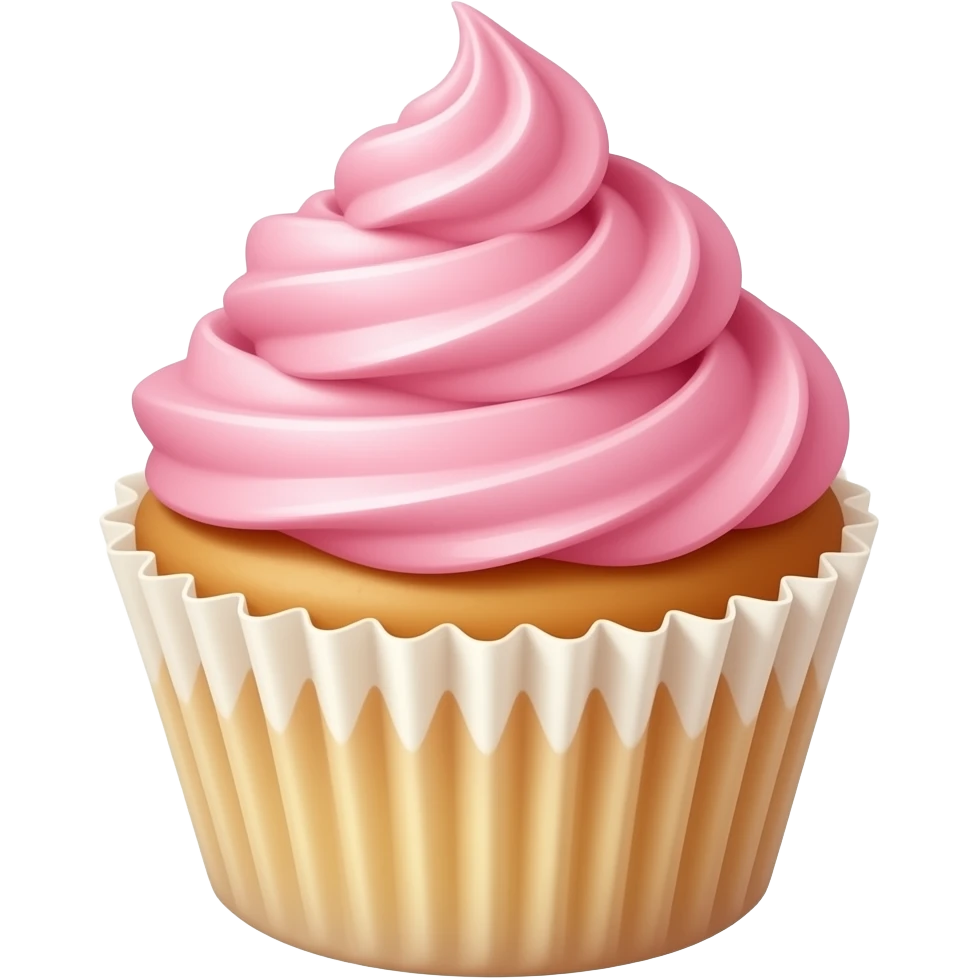 Cupcake with pink icing emoji
