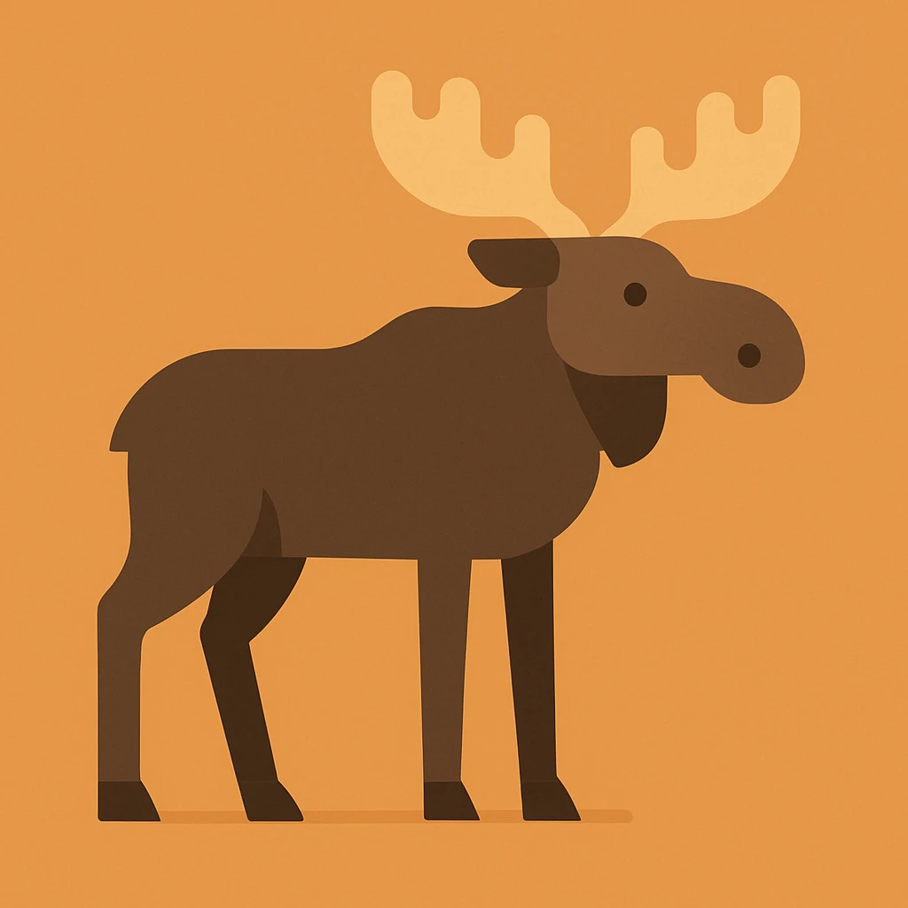 Flat design style moose emoji
