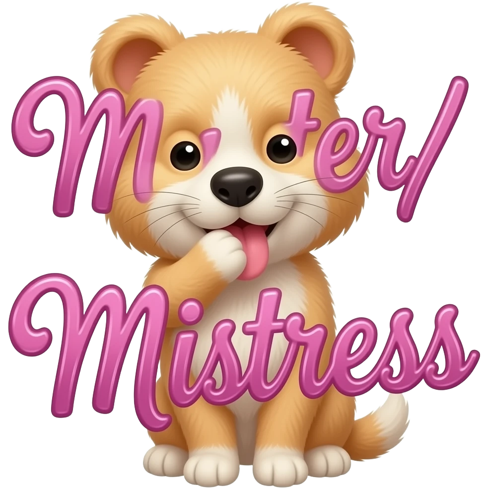 make a naughty sexual and seductive that just says the word "Master/Mistress" emoji