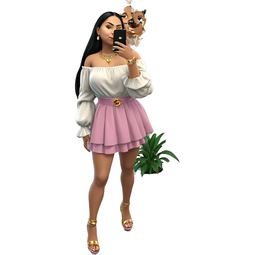 girl with jewelry and phone emoji