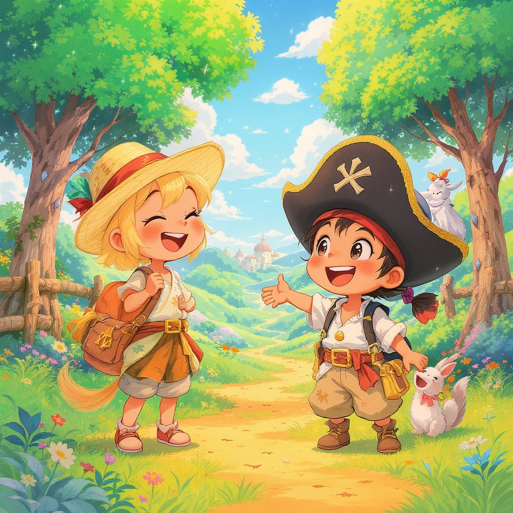 PIRATe style animé qui dit bienvenue les enfant  emoji