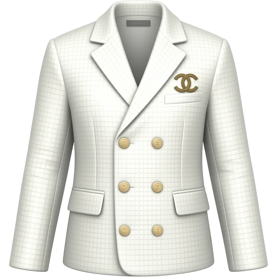 Chanel white jacket with 9 gold buttons emoji