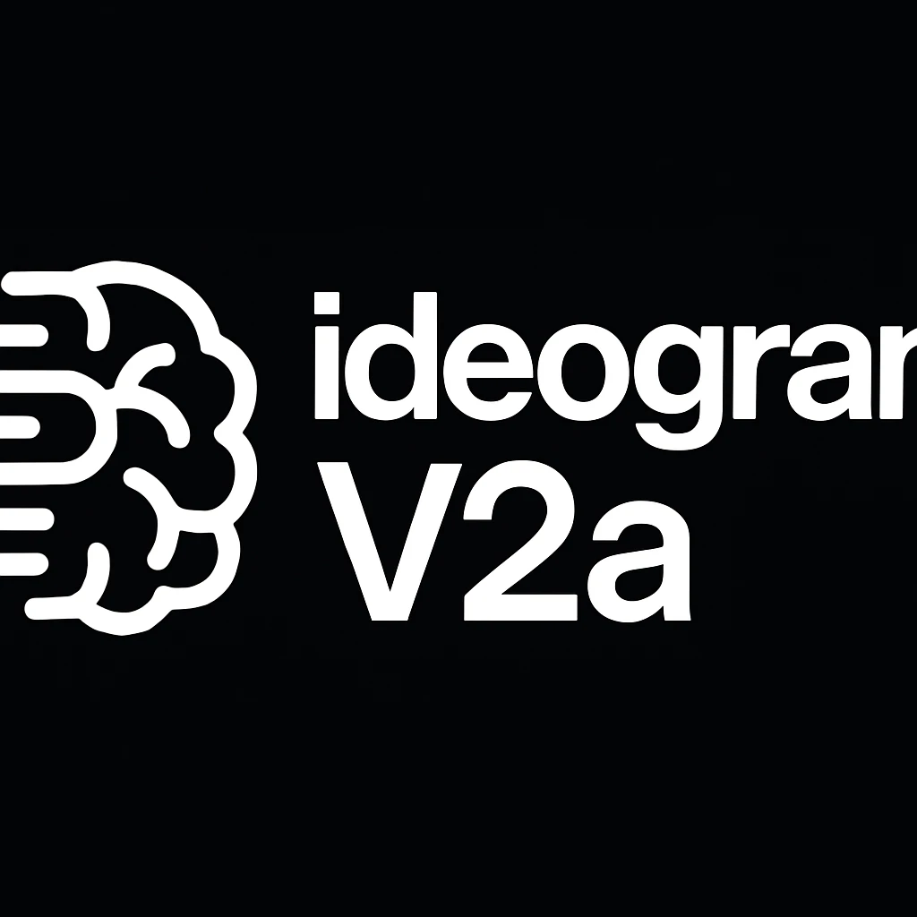 recreate this logo with text of "ideogram V2a" emoji