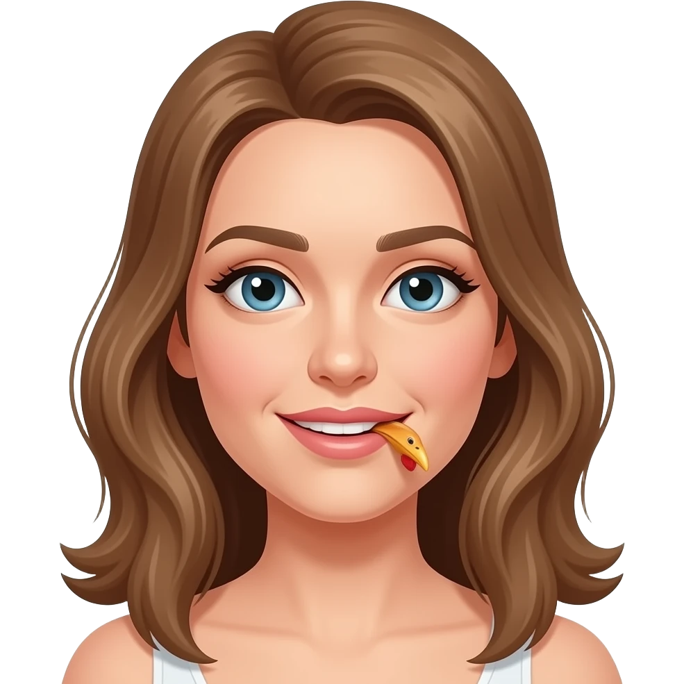 Cock fully inserted into pretty mouth with balls slapped across her face emoji