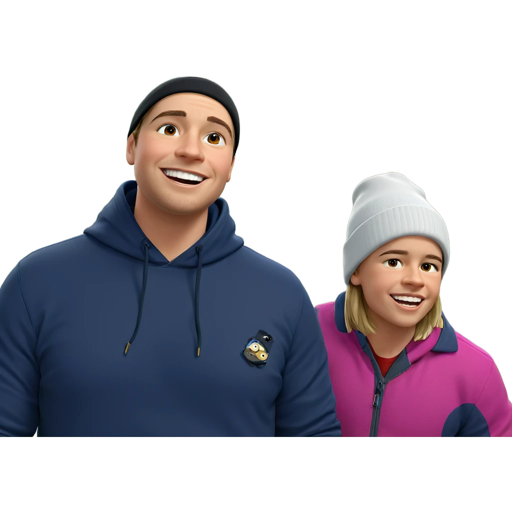 smiling boys in hats emoji