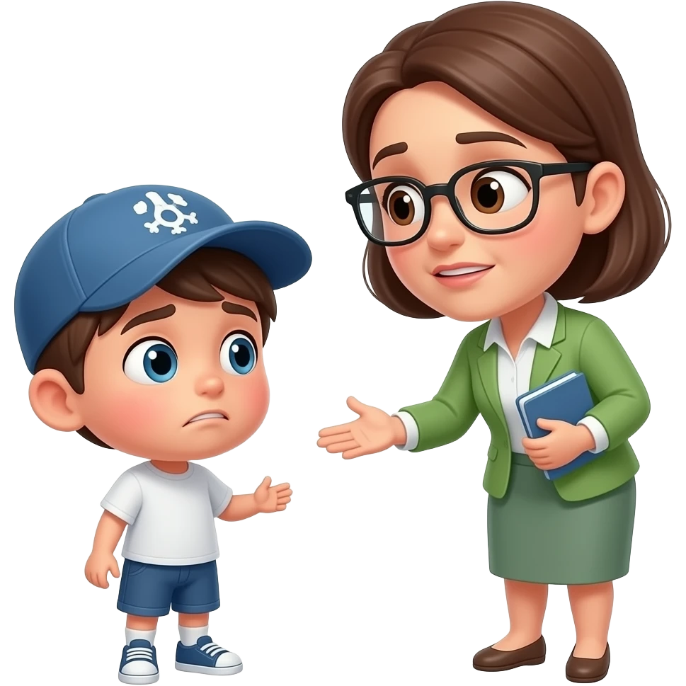 kid getting in trouble at school by teacher emoji