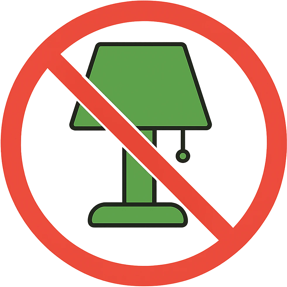 Make the green lamp a much brighter, more vivid green while keeping the red prohibition circle intact. Maintain a transparent background. The style should be consistent with the original images. emoji