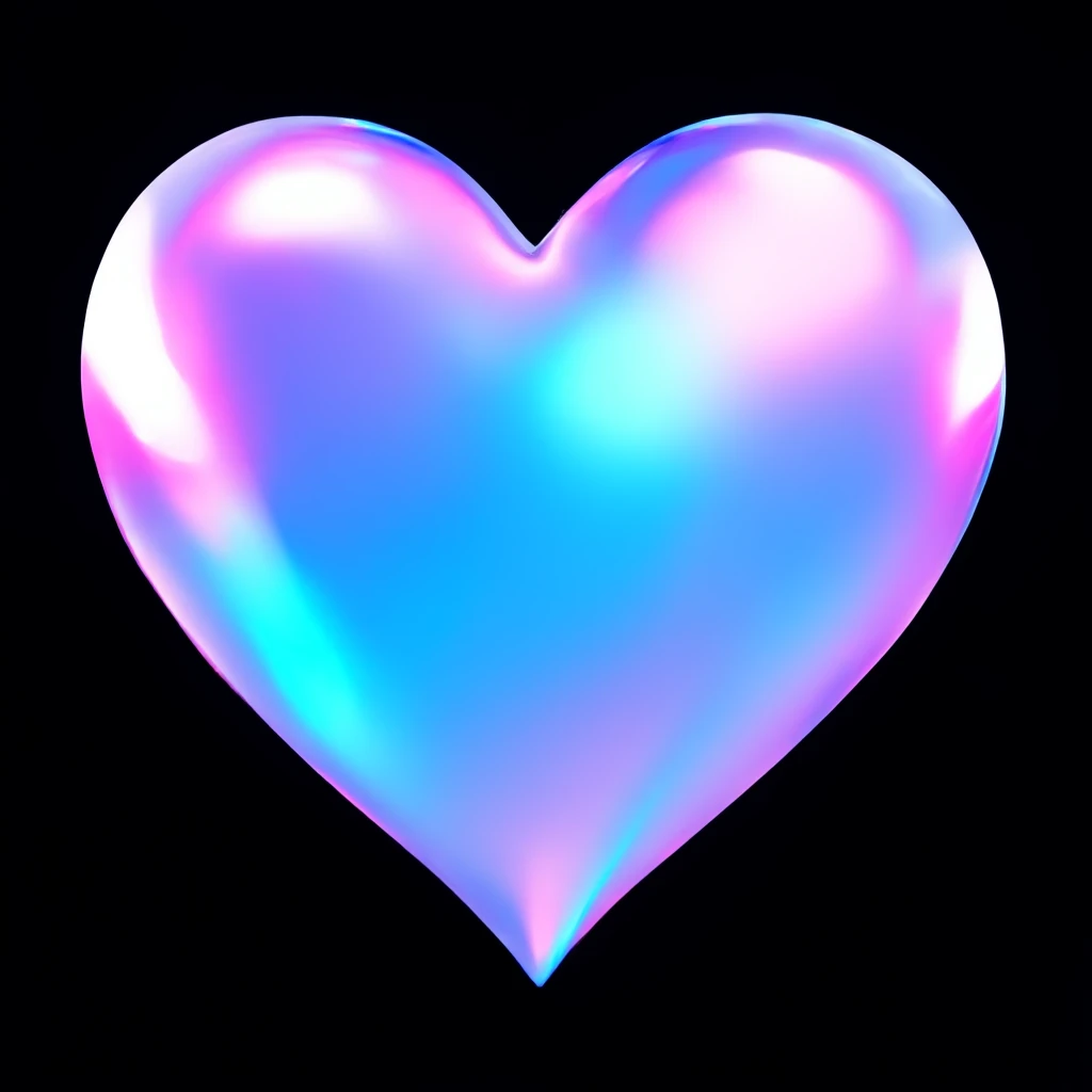 heart with a holographic shine emoji