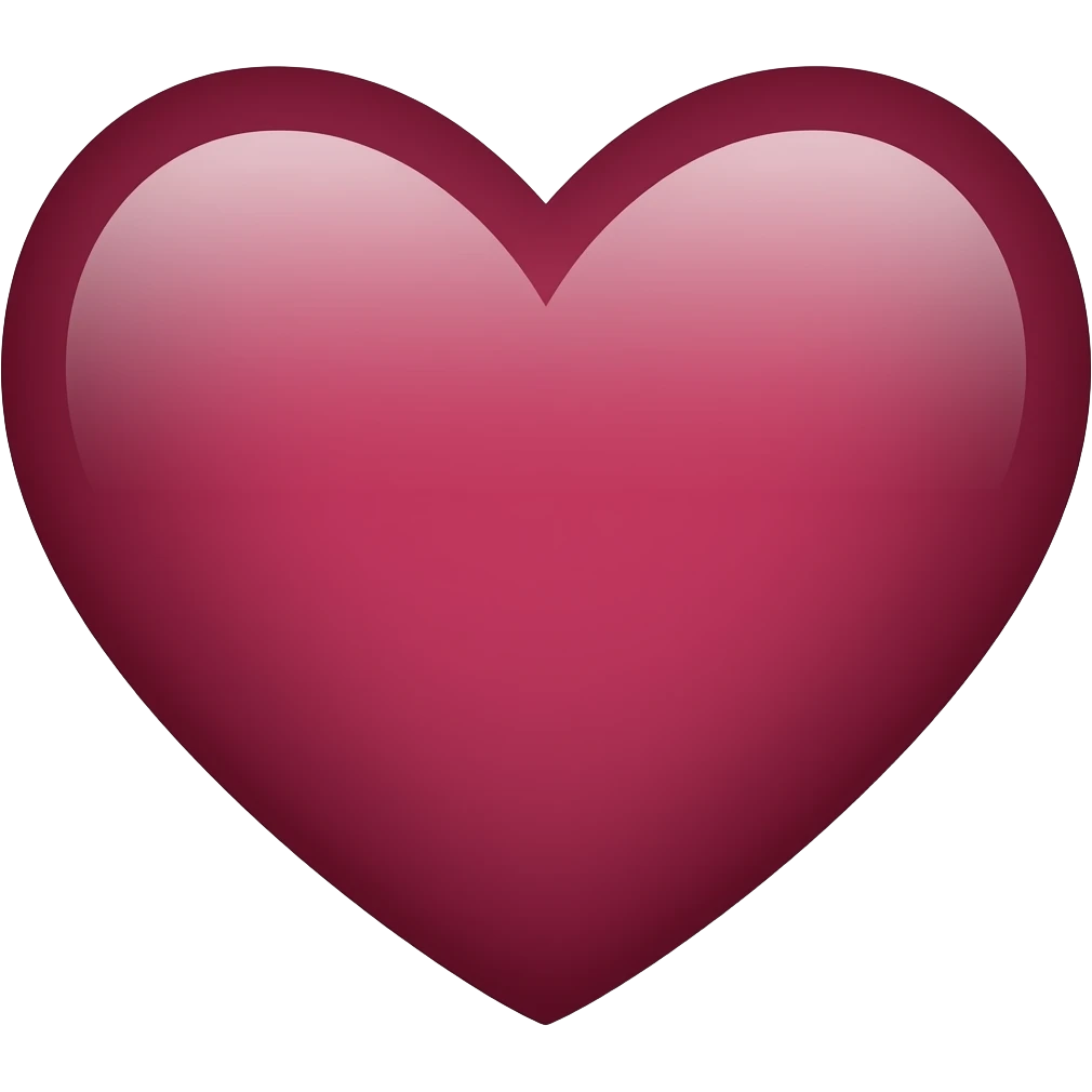 bordeaux colored heart emoji transparent background emoji