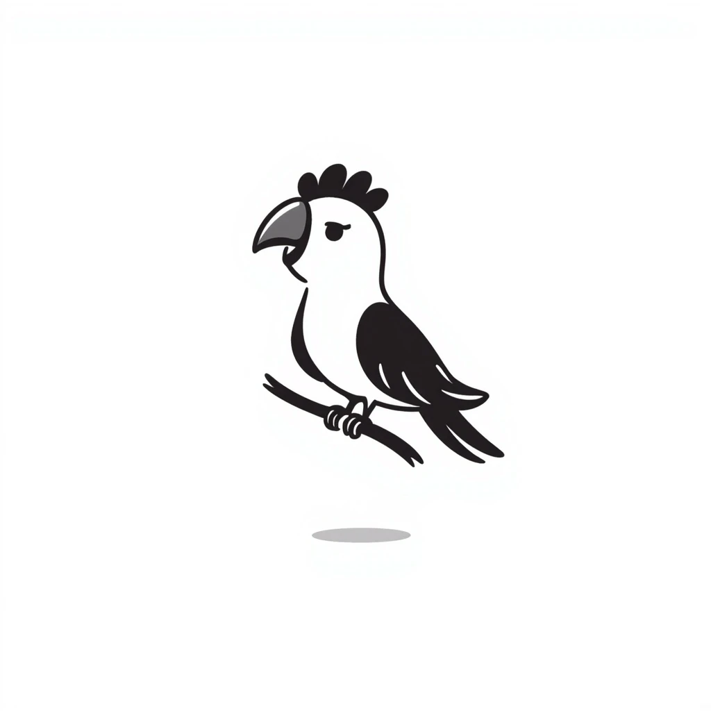 hand drawn doodle style parrot emoji