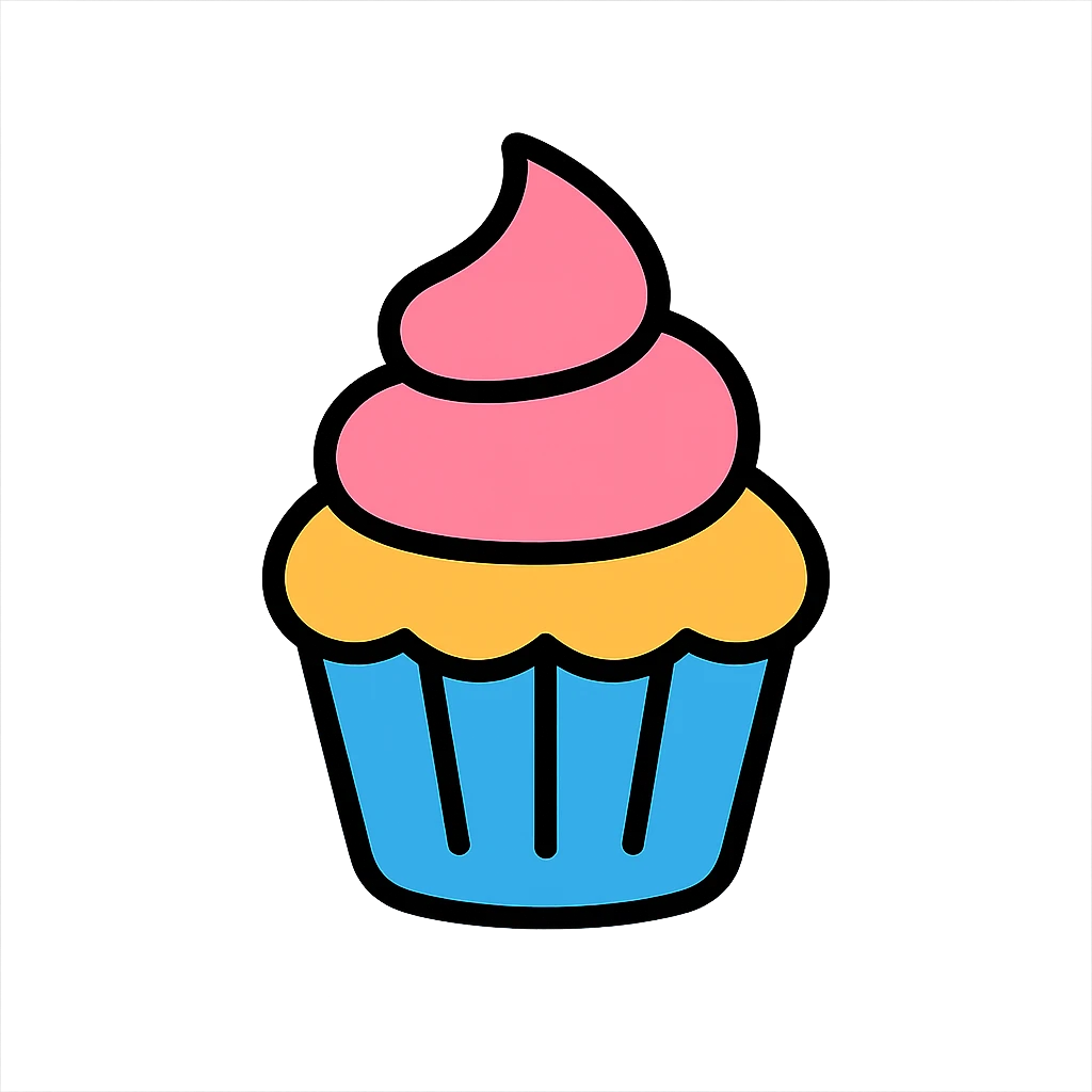 cupcake with pink icing emoji