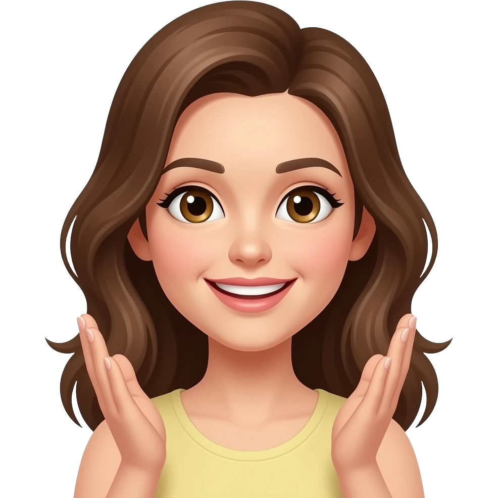 happy woman with nails emoji