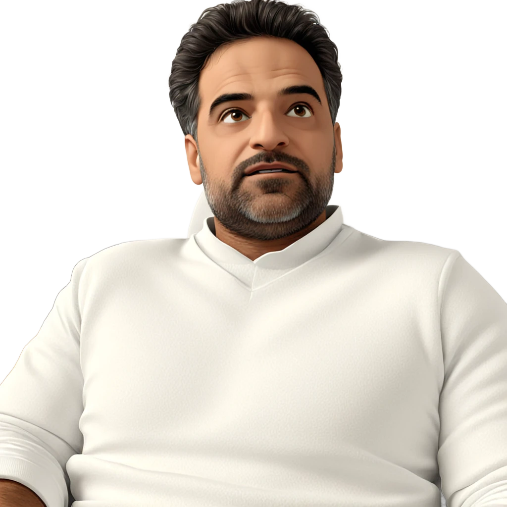 contemplative male in white sweater emoji
